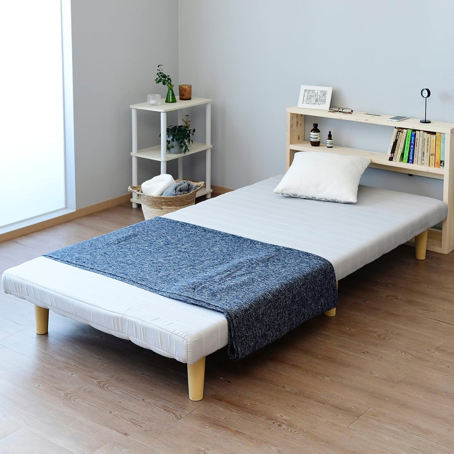 エレガントフレームシングルベッド フレームのみ ホワイト [8261